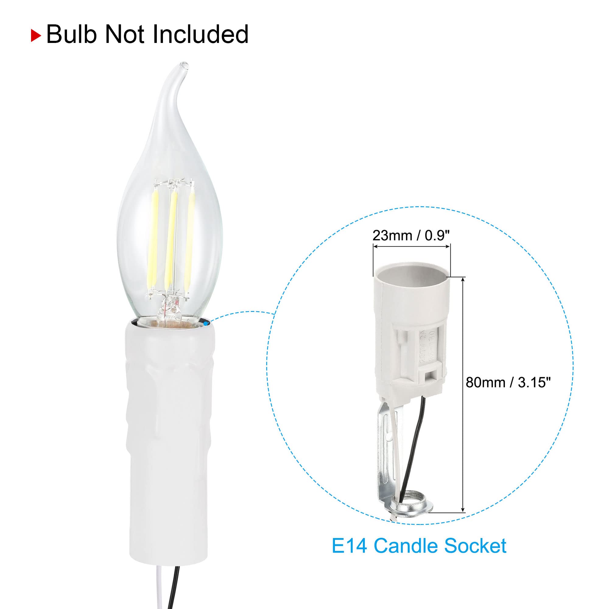 E14 Conector De Alimentación Para Candelabro Con Soporte De Lámpara Y Tapa De Alambre Con Base