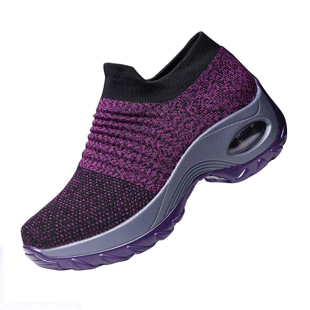 AblanczoomWomens Walking Shoes Sock Sneakers Comfortable Mesh Wedges Platform Shoe Slip On Air Cushion Running Tennis Shoes