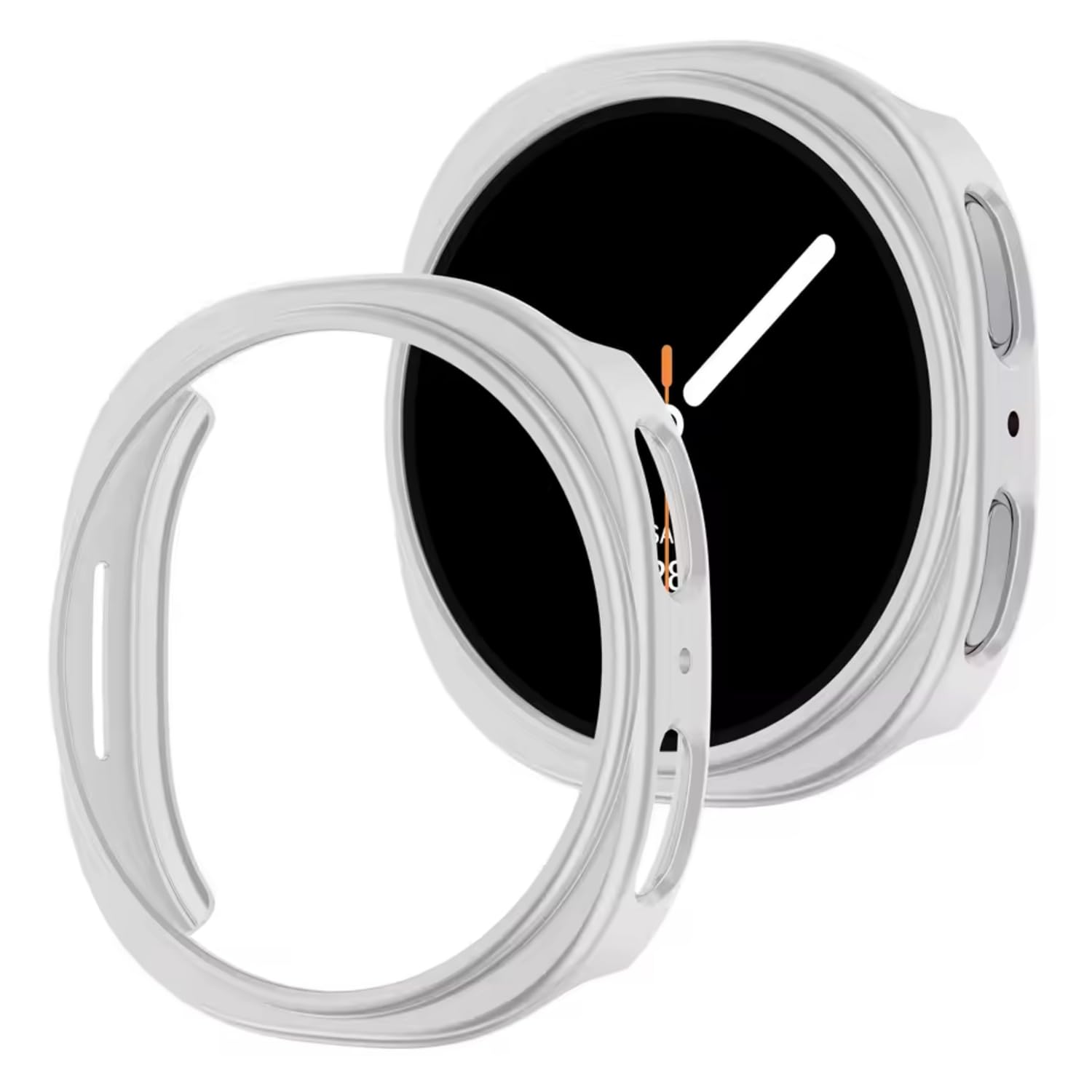 T Teclusive Protective Slim Bumper Case Compatible for Galaxy Watch 8 40mm | Curved Hard Shell Bumper Side Edge Protection Cover for Watch 8 4.0 cm (Silver, 40mm)-image-24
