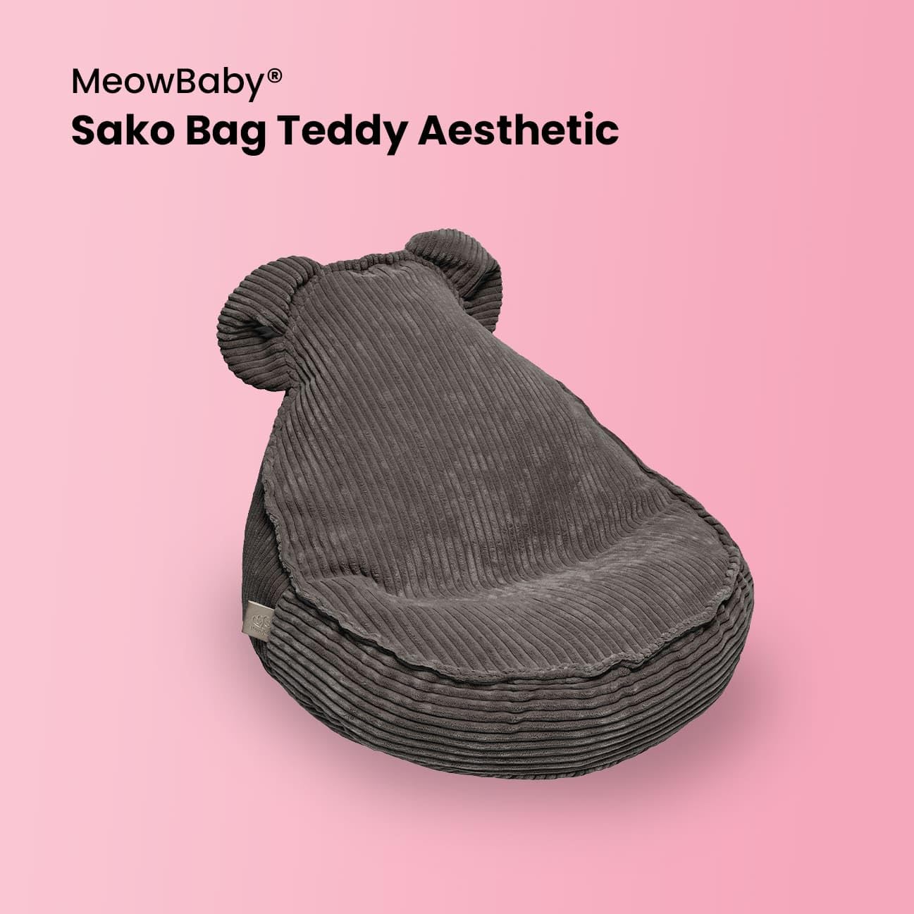 MEOWBABY Pouf Chambre Enfant - Fauteuil Poire Confortable et Léger - Pouf Poire Ergonomique pour Lecture et Jeu - Siège Douillet pour Fille et Garçon avec Remplissage de Billes, Côtelé, Turquoise