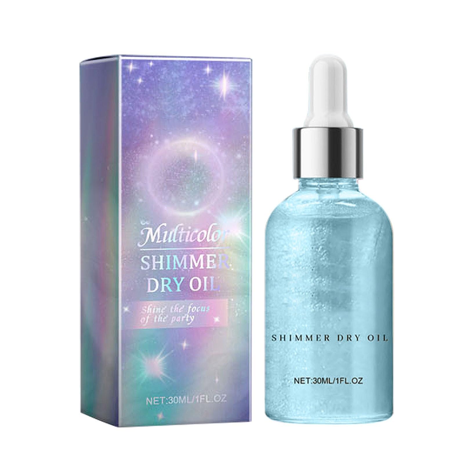 Orphic Shimmer Dry Oil, Orphic Body Shimmer, Body Glitter Oil, Glow Recipe, wielokolorowy, wodoodporny, długotrwały puder brokatowy na festiwal, maskaradę, urodziny (B)