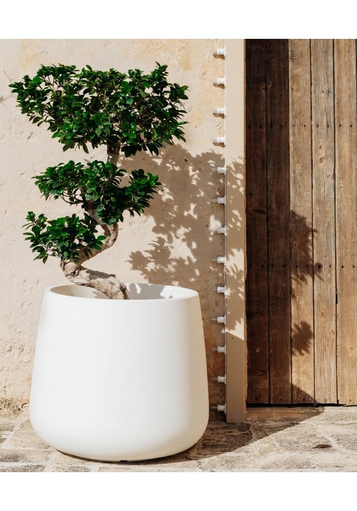 Decor Space Vaso "Goccia" struttura in polietilene per esterno da giardino (Bianco)