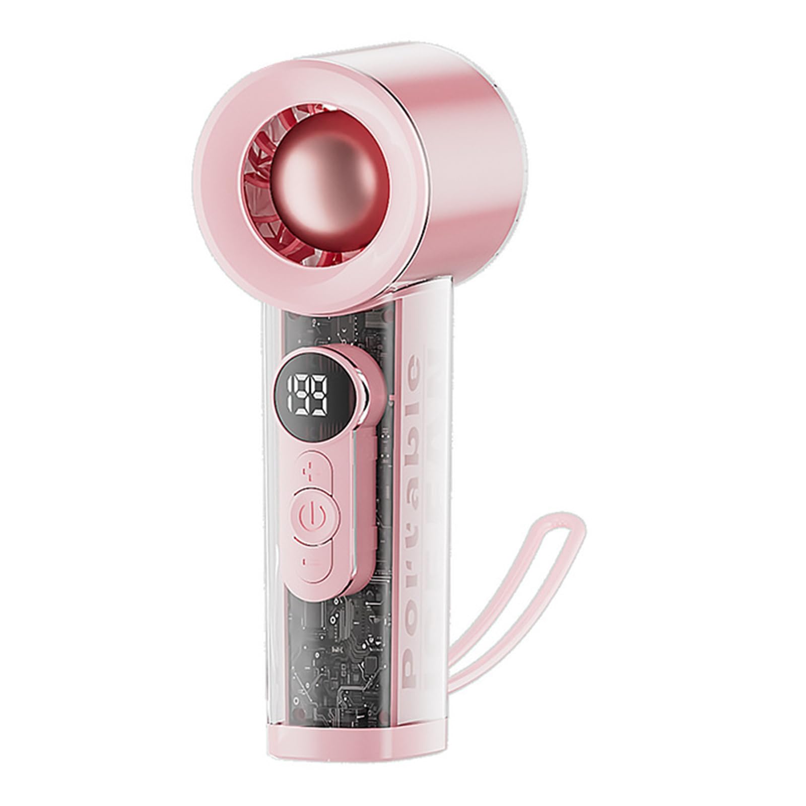 FROMCEO Portable Handheld Fan Rechargeable Clear Shell Cooling Fan for Outdoor Activities, Travel, Working Easy to Carry Rechargeable Cooling