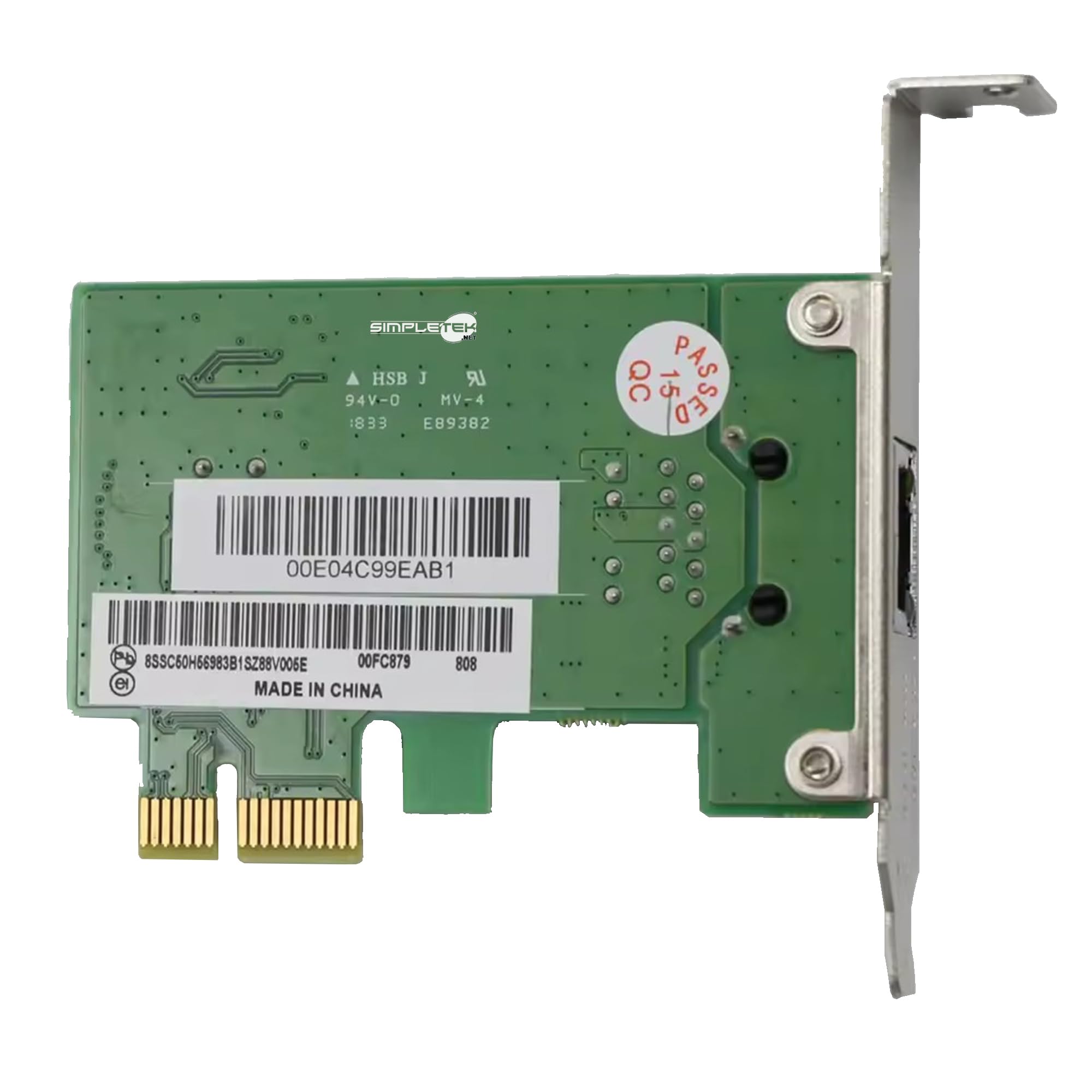 SIMPLETEK - Scheda di Rete 00FC879 LAN Adattatore PCIe 10/100/1000 Low Profile SFF Compatibile con Lenovo P310 P320 P330 M75S (Ricondizionato)