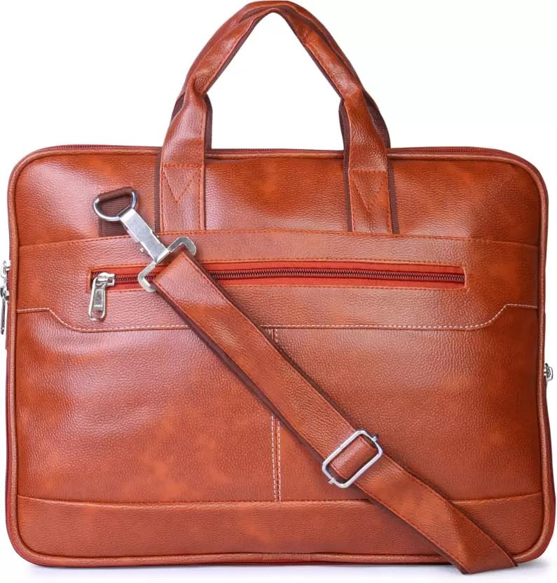 Jairaj Mens Tan Synthetic Leather Briefcase Best Laptop Messenger Bag Satchel for Men (B0CNRTSK9R) Amazon Price History, Amazon Price Tracker