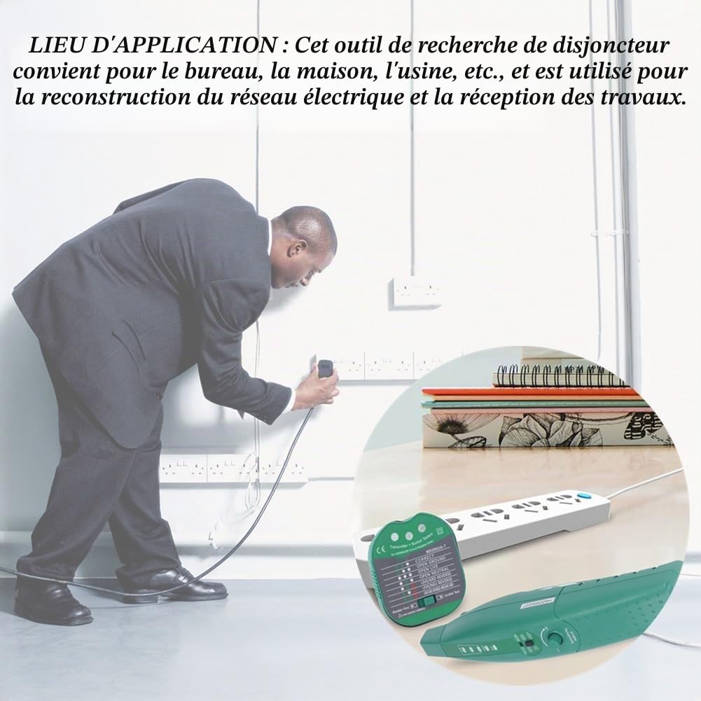 Détecteur Automatique De Disjoncteur Localise Fusibles Et Disjoncteurs Testeur De Prise De Commutateur Prise Electrique UE 110-250 V Bureau Maison