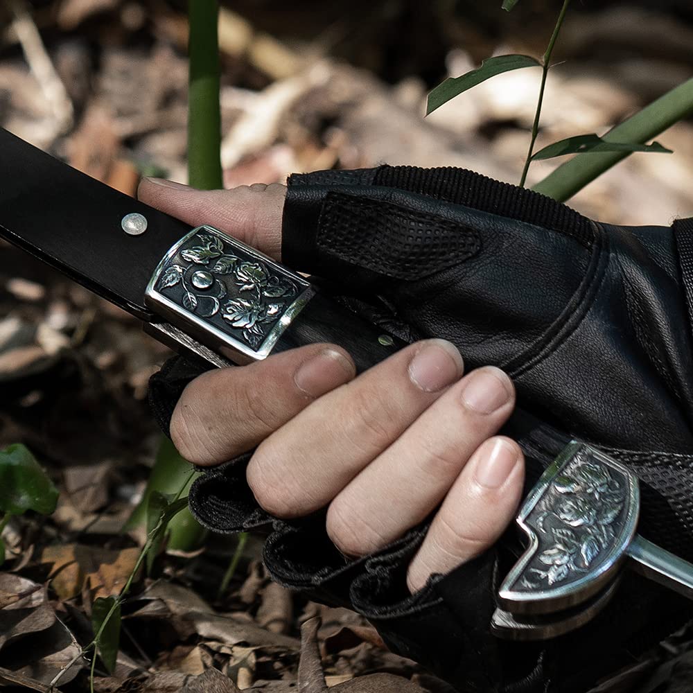 Sicherheit Sharp Gartenarbeit Jäten Faltende Sichel Doppel Retro Bolsters Sense Werkzeug mit Nylonscheide Geschenkbox