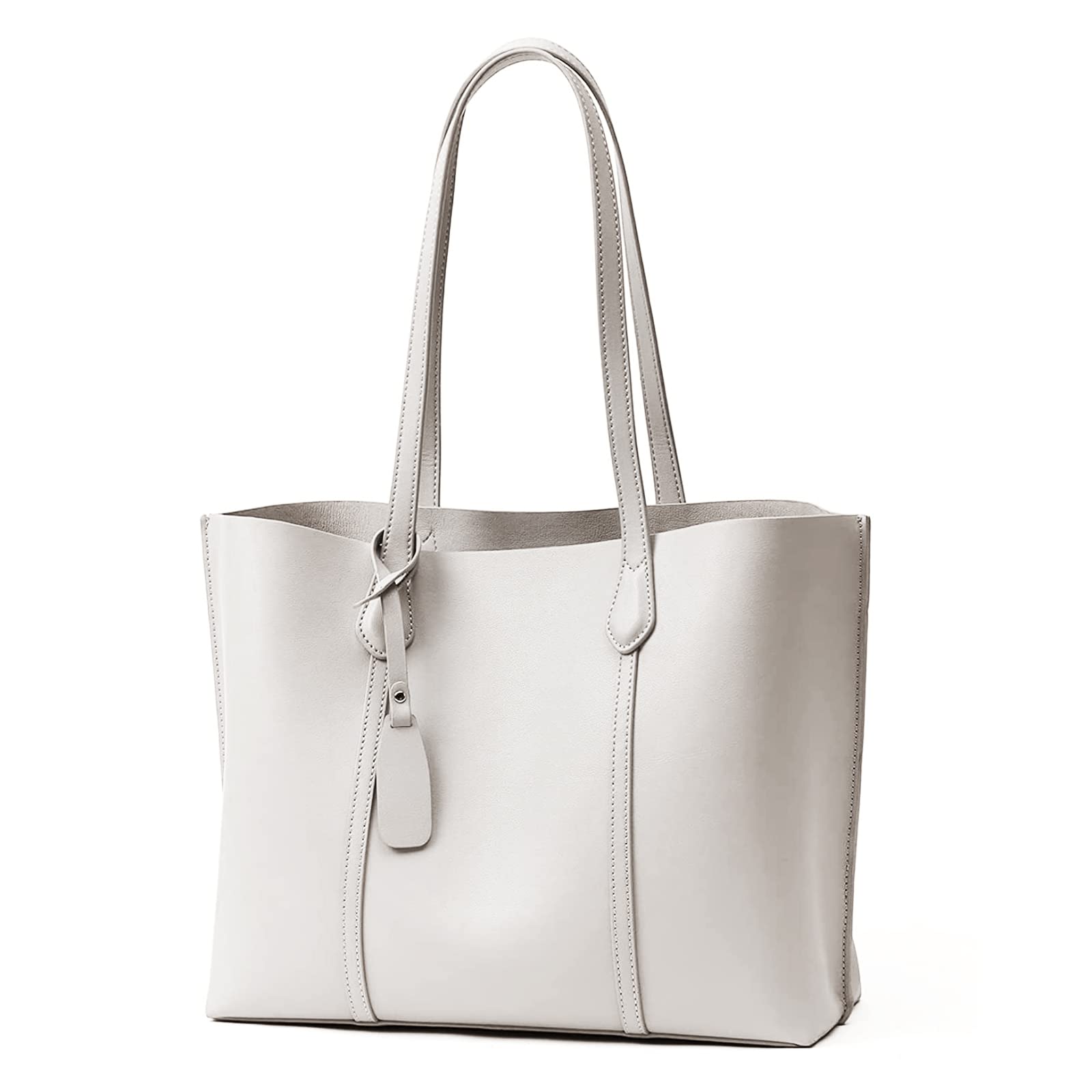 PORRASSO Bolsos de Mujer Grande Bolso Tote Bolsa de Hombro de Moda Señora PU Cuero Bolso Shopper para Escuela Trabajo Viaje Compras Blanco