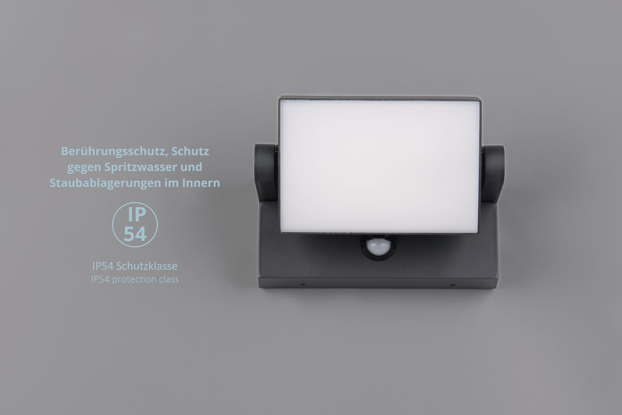 LED Außenwandlampe Kanita mit Bewegungsmelder, Außenlampe Wandlampe, Schwenkbar, IP54 Outdoor, Höhe 20 cm, Breite 10 cm, Druckguss Aluminium, anthrazit