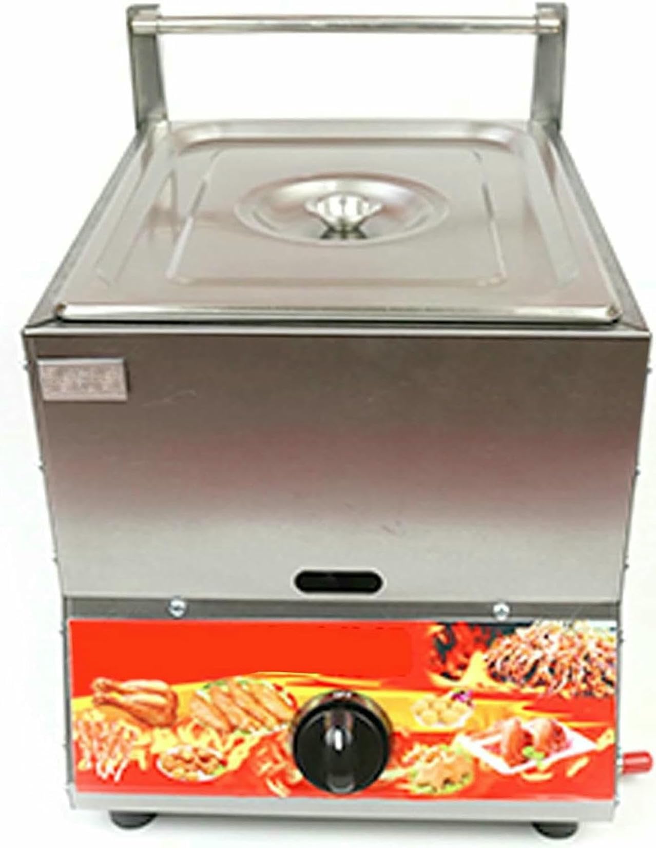 Fritor De Gas De Acero Inoxidable, Fretor De Gas De Encimera De 11L con Cestas Extraíbles Y Tapa, Potencia De Fuego Ajustable, Mango Táctil Frío Ergonómico, para El Hogar Y El Comercio~/