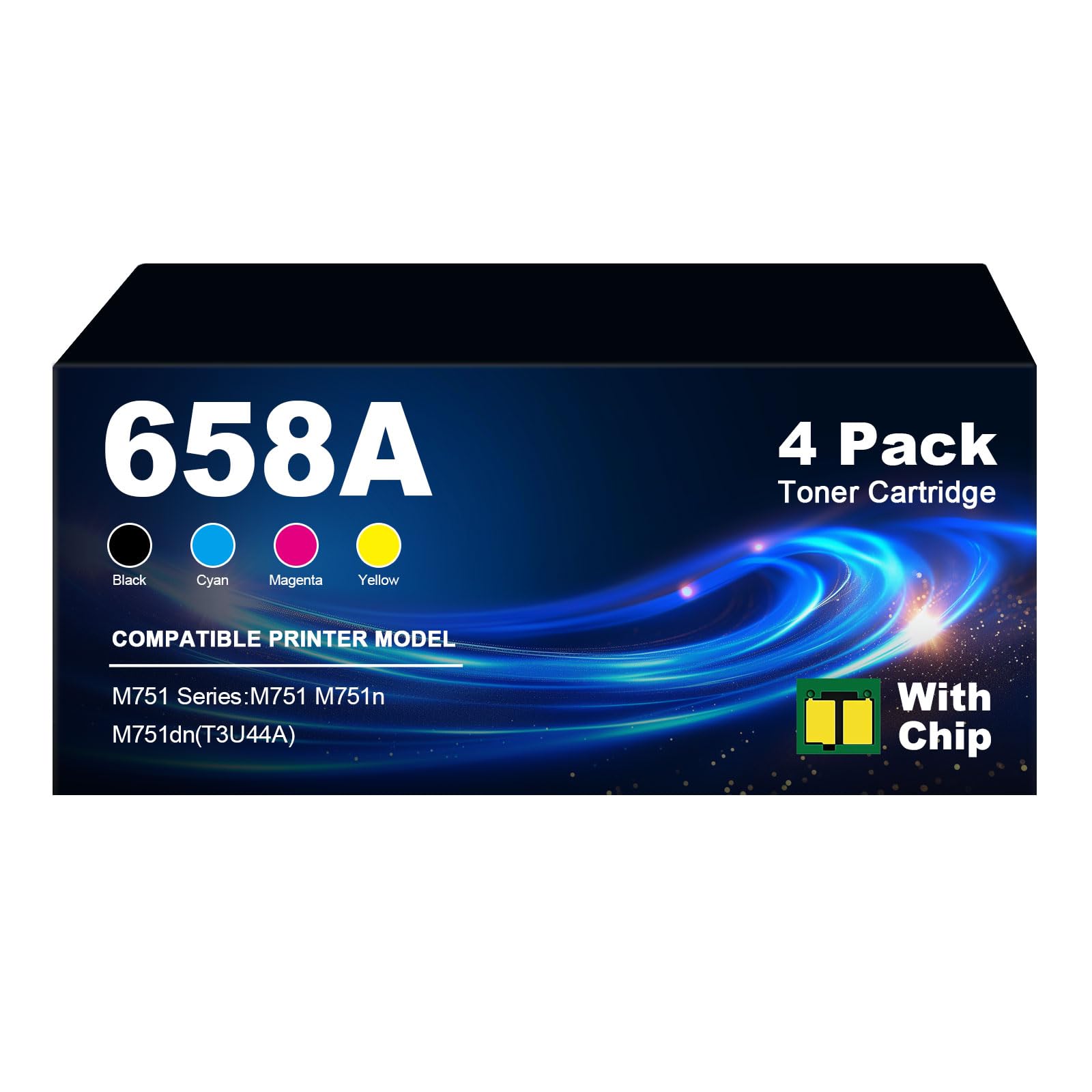 Remanufactured 658A 658 A Toner Cartridge Replacement for HP 658A 658 A 658X High Yield for M751 M751n M751dn Printer (4 Pack)