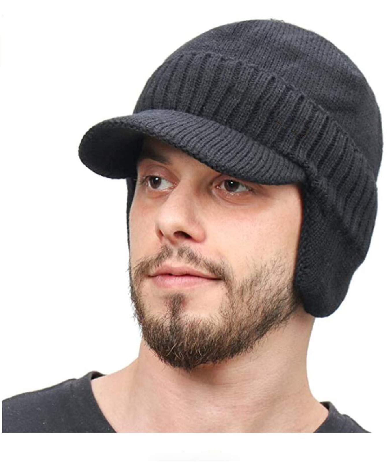 Amazon.com: MioCloth Men Winter Knitted Brim Beanie Skull Cap Ear