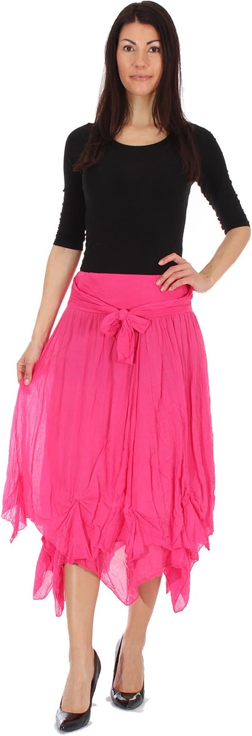 Candy Clothing Made Ladies Hi Waisted Cotton Skirt Festival Belted Boho Gypsy Tiered Asymmetric Hitched Hem Long Maxi Skirt Festiva