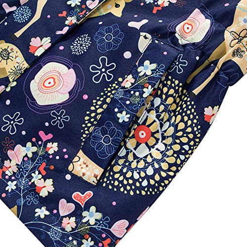 Girls Rain Jacket Kids Hooded Raincoat Windbreaker With Fleece Lining (2901, 8) #TOP6