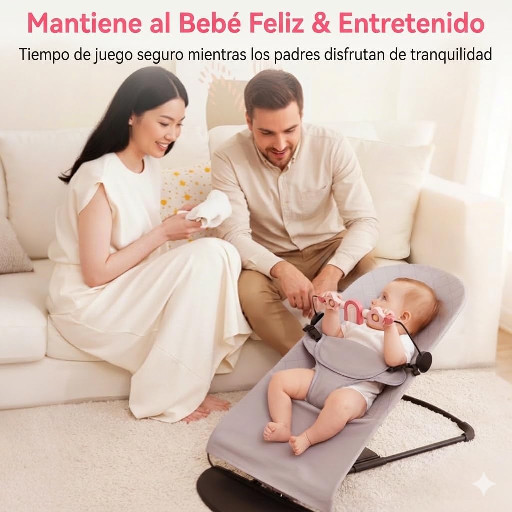 Baby Bouncer Toy Bar, Bouncer Toy Bar, fácil de fijar y quitar, materiales aptos para niños, ideal para bebés, juguetes para bebés en blanco y negro (arco iris)