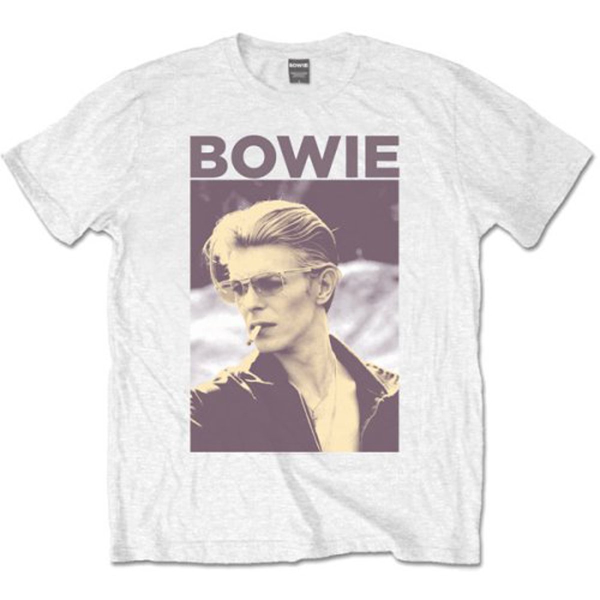 David Bowie Smoking Official Tee T-Shirt Mens Unisex (Medium) White