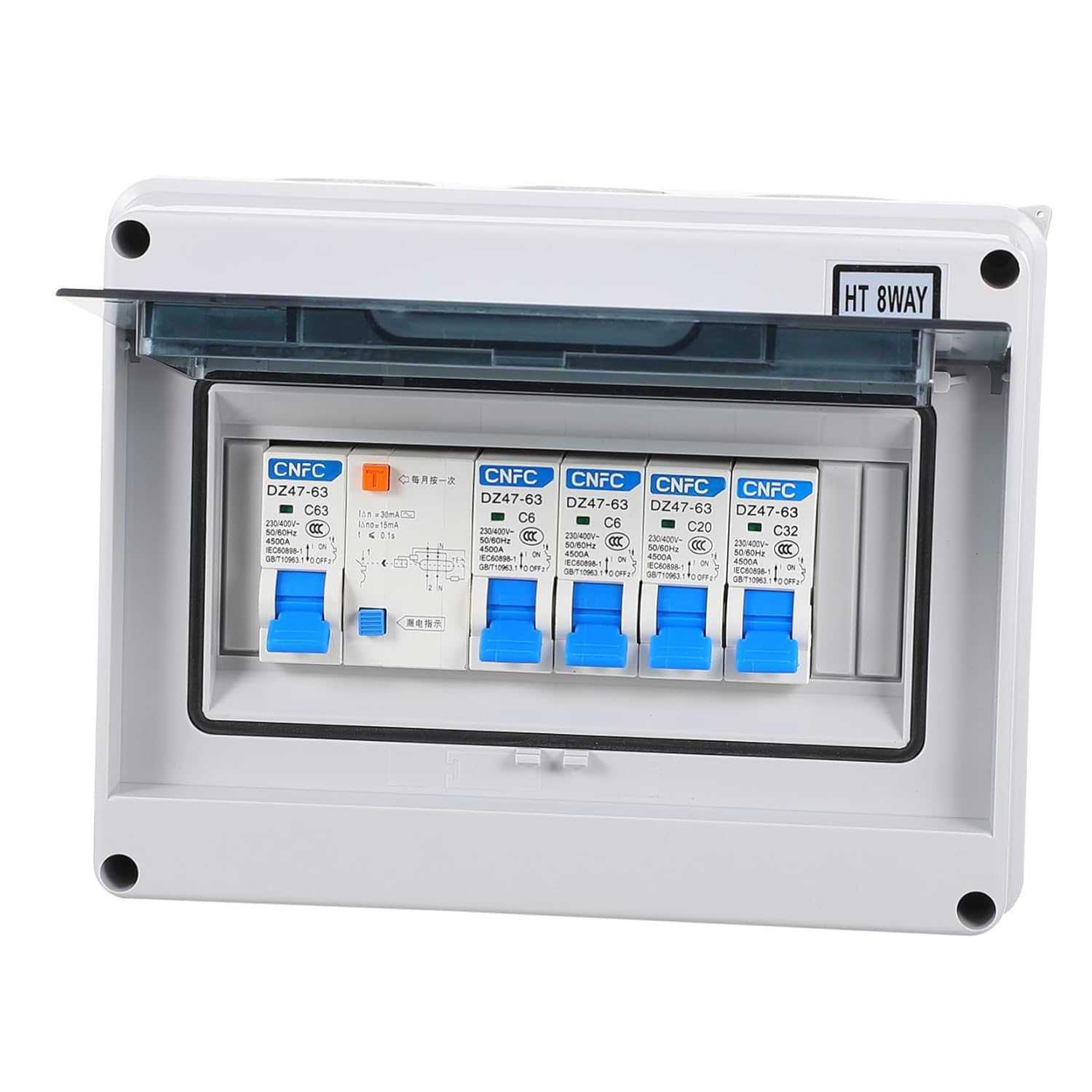 ORFOFE 63a Way Leakage Circuit Breaker Protection Miniature Circuit Protection for Safe Electrical Distribution and Load Control