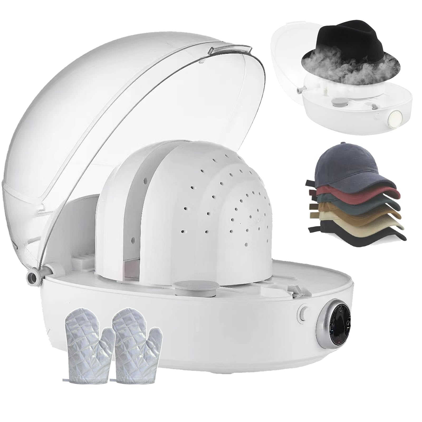Cap Care Machine for Ironing and Steam Cleaning Baseball Caps and Bucket Hats