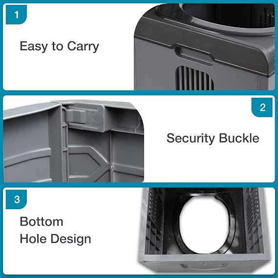 TRIPTIPS Updated Portable Potty for Camping Extra Large Folding Travel Toilet Camping Toilet Portable Toilet for Adults Car Toilet Camp Toilet Outdoor Toilet for Boat/Hiking/Long Trips/Beach