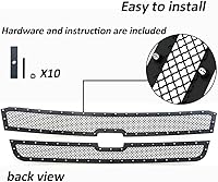 Vista 4 de Rejilla de malla para 2003-2006 Chevy Avalanche 2003-2004 2500/3500/2500 HD 2003-2005 Chevy Silverado 1500/SS Inserto de rejilla con remaches negros