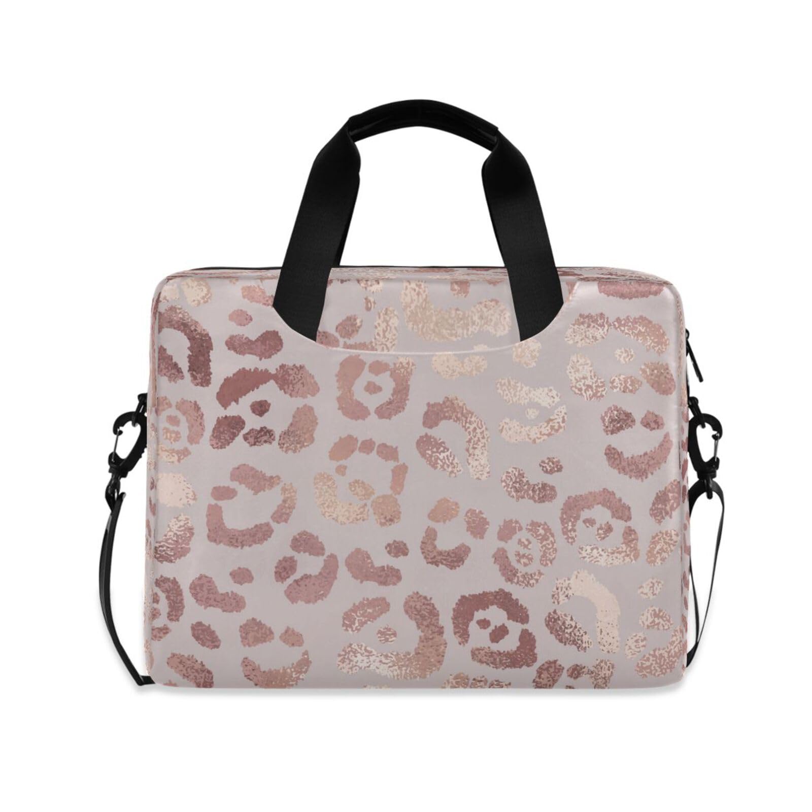 senya Laptop Bag Computer Bags Messenger Shoulder Bag Briefcase Leopard Print Cheetah Rose Gold for Business Office Work