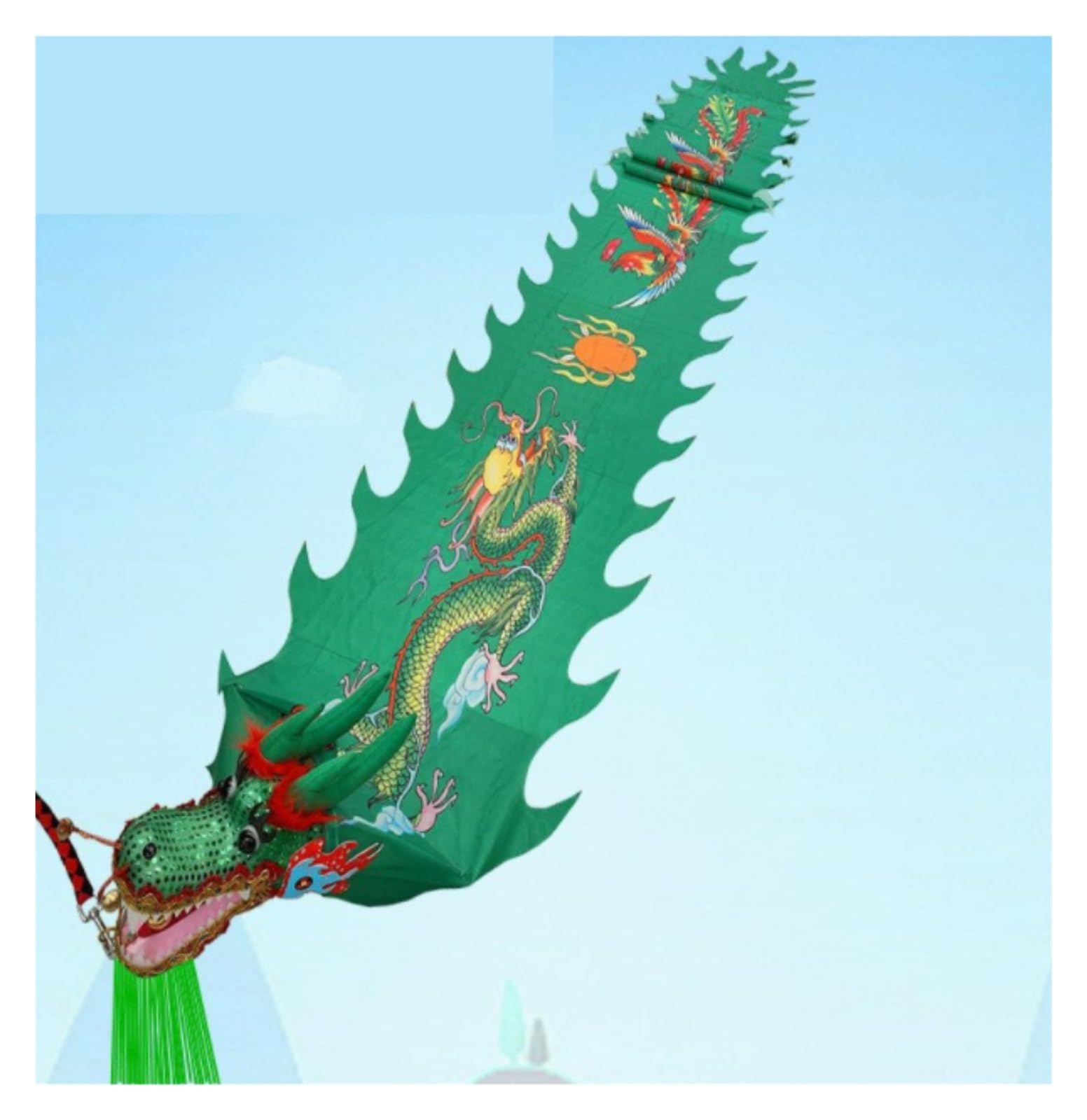 BJfhRH Outdoor Sports Traditional Dragon Dance Halloween Party Traditional Festival Spring Outdoor Sports Festival Celebration(Grün,6 meters)