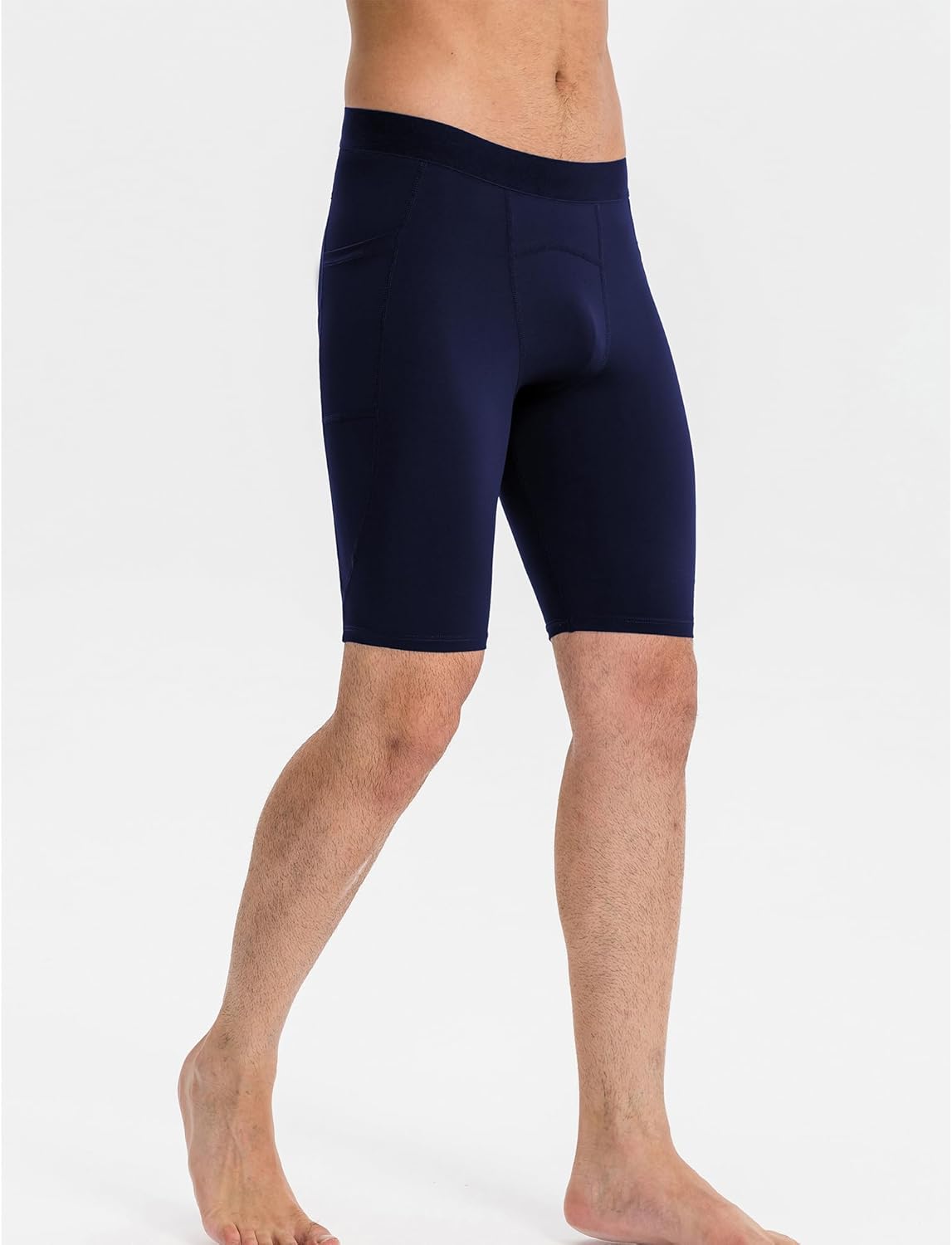 Athletic Compression Shorts Men Running Shorts Spandex Underwear Tights Workout with Pocket - Image 8