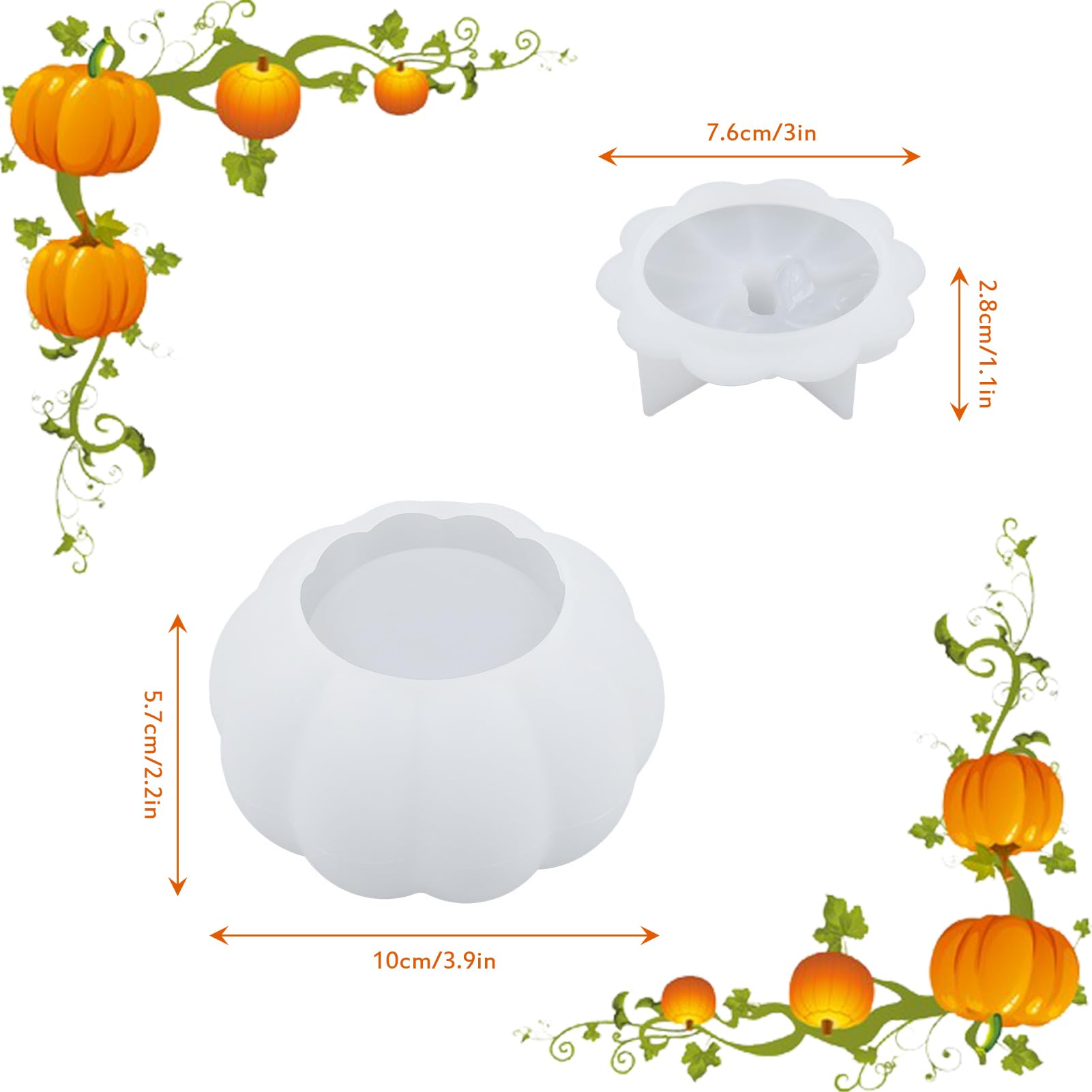 Moule Silicone Citrouille Halloween - Pour Créer Des Bougeoirs Ou Décorations DIY - 10