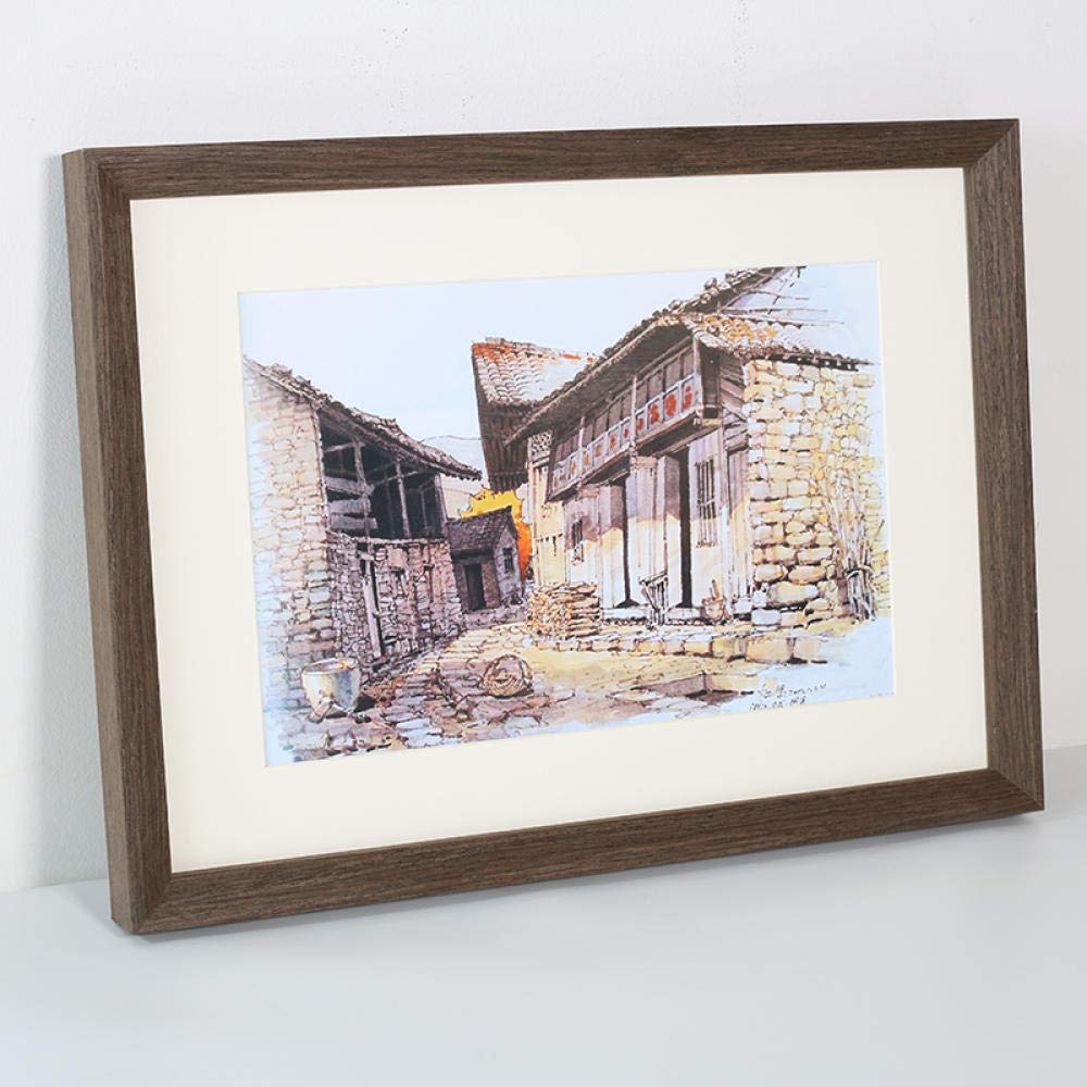 Fotorahmen Personalisiertes Geschenk Massivholz Dunkelbraune Wand 25,5 × 30,5 cm