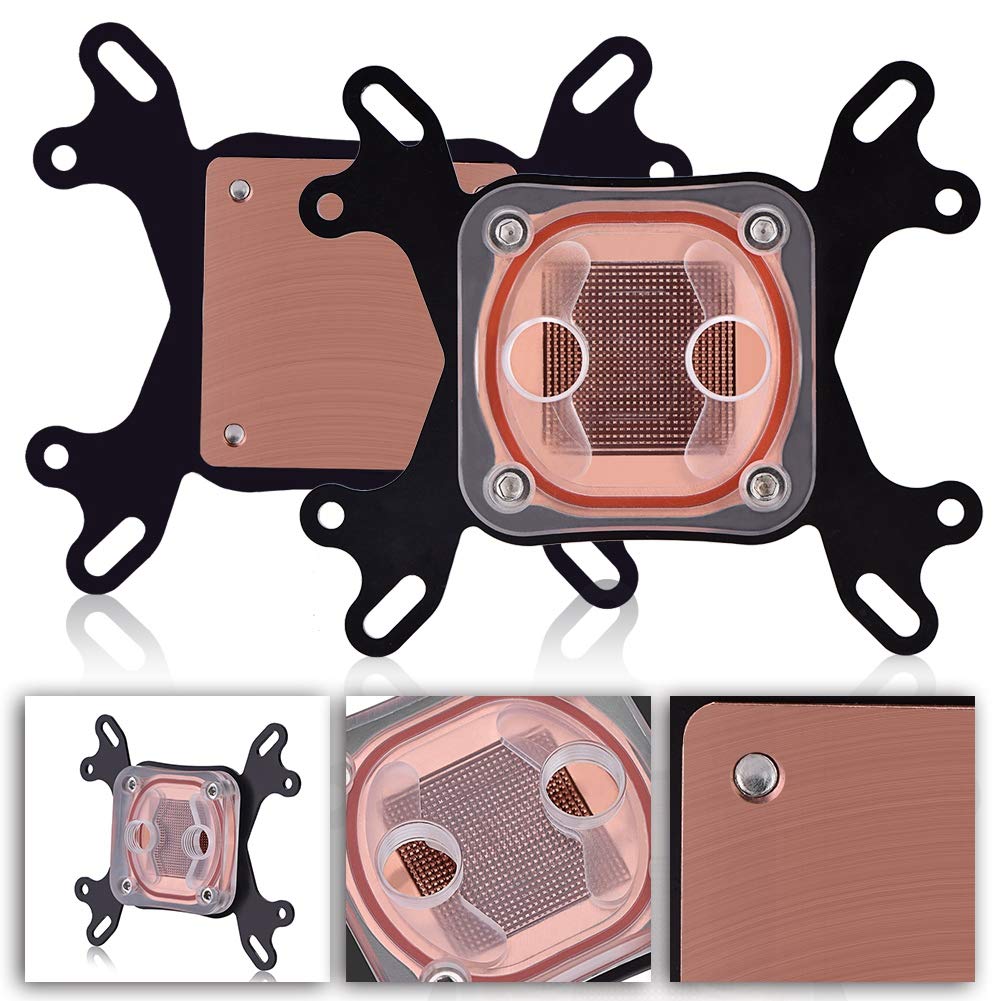 Goshyda Waterblock Per CPU Con Display Temperatura - Blocco Raffreddamento Ad Acqua In Rame E Alluminio Anodizzato - Dissipatore Per Computer PC