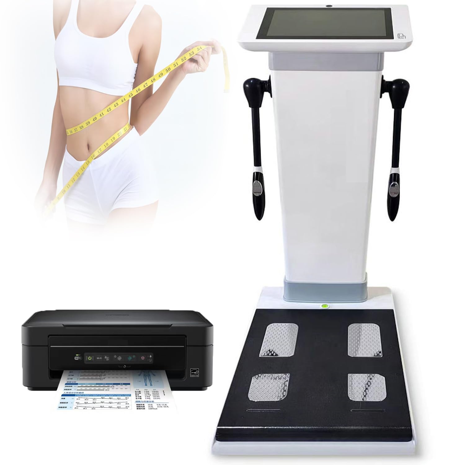 Scanner Corporel Professionnel avec Technologie Bia Avancée,Mesure Précise du Taux De Graisse,Masse Musculaire,Eau Corporelle Et Protéines,écran HD 10.1" Tactile,Rapports Papier Et Numériques