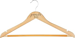 Krezy Case Personalize Wood Hanger- Customize Wedding Hanger-Bride Hanger-Wedding Dress Hanger-engreaved Bridesmaid Hanger-Bridal Party Hanger-Wedding-Gift for Bride, Bridesmaid