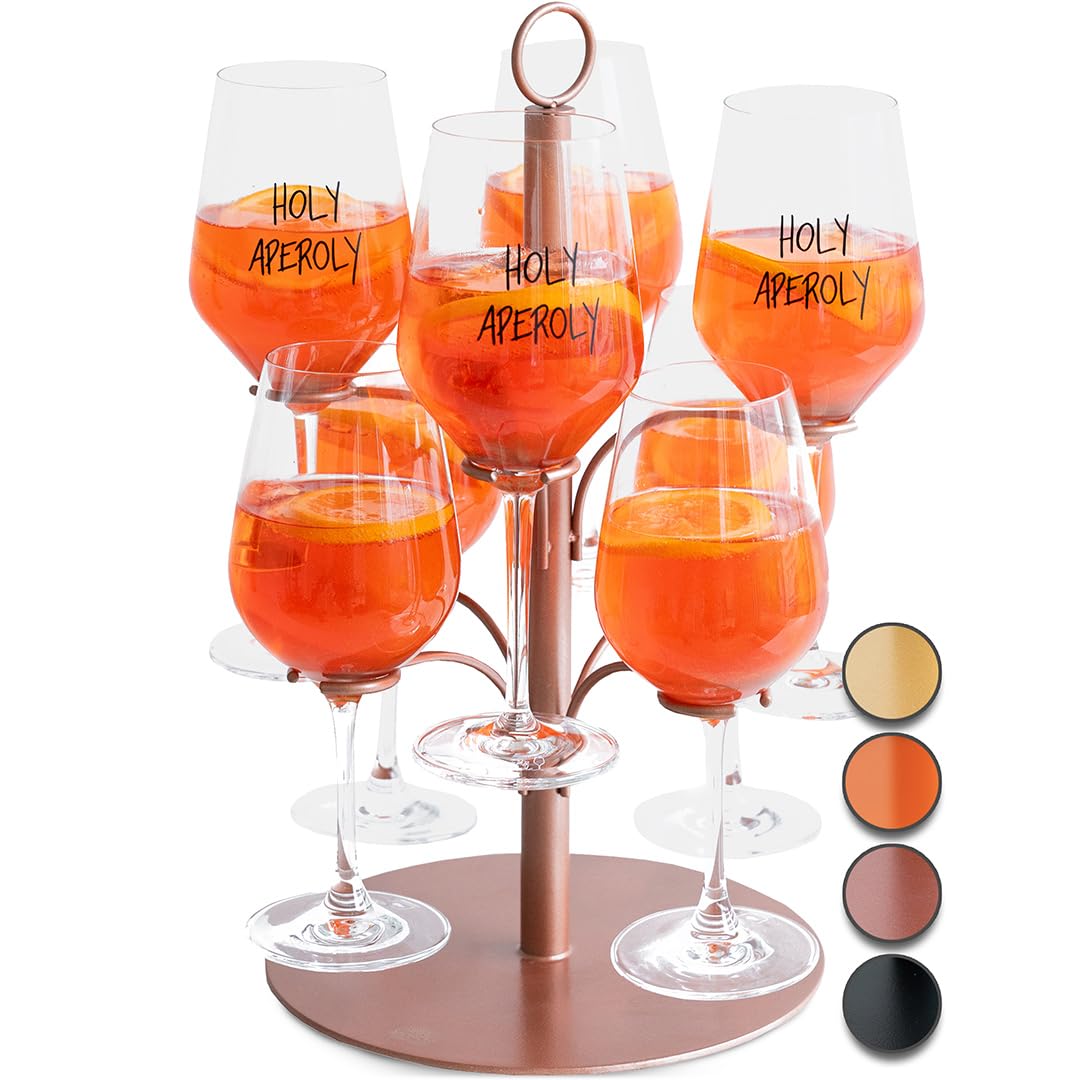 SpritzUpYourLife Getränke Tower ohne Montage - Aperol Ständer für 8 Gläser - Cocktail Zubehör für JGA Deko