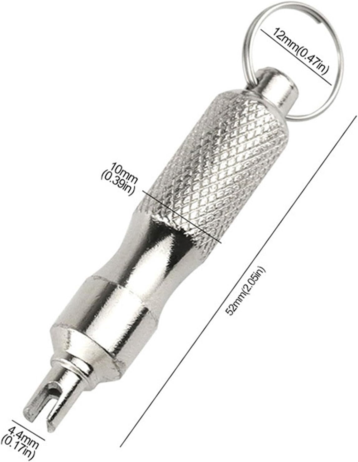 2Pcs Metal Valves Cores Screwdriver Rustproof Tyre Cores Remover Tool with Keyring Tire Wrench Enduring Tightening Part