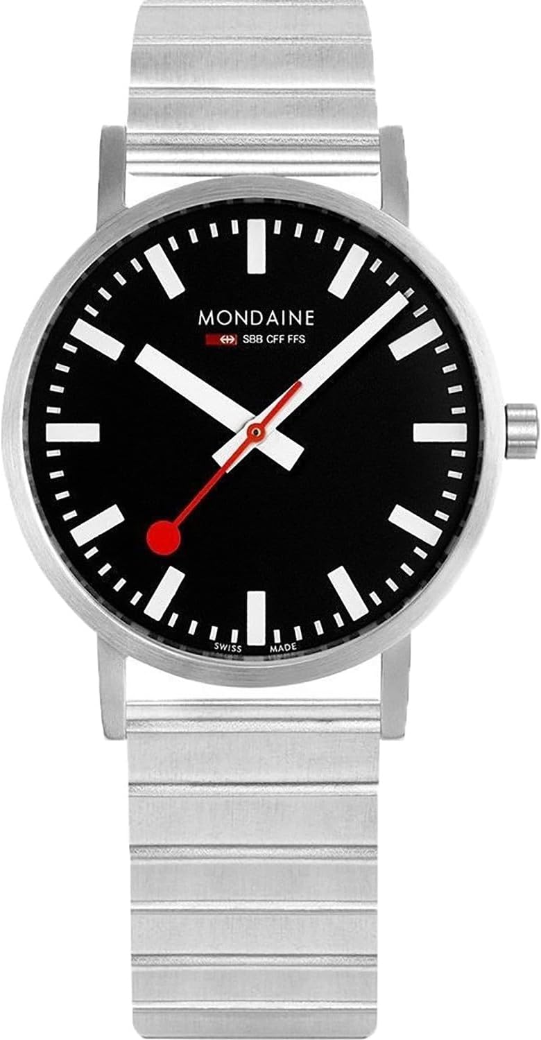 Classic Official Swiss Railways Watch | Black/Metal Bracelet