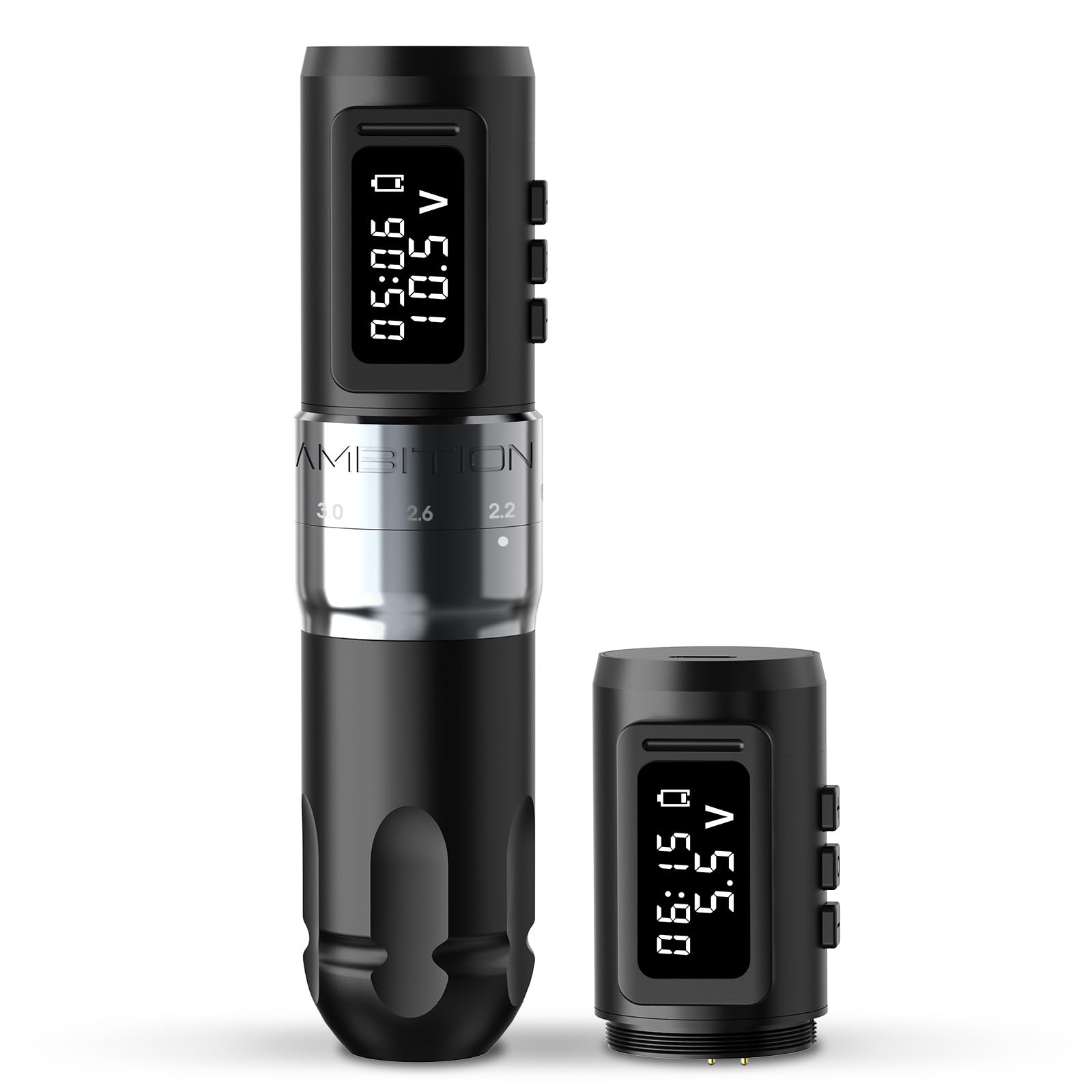 MARS-U Wireless Tattoo Machine with Adjustable Stroke - Rotary Cartridge Tattoo Machine Pen with Extra 1800mAh Power Coreless Motor Digital LED Display for Professional Tattoo Artist