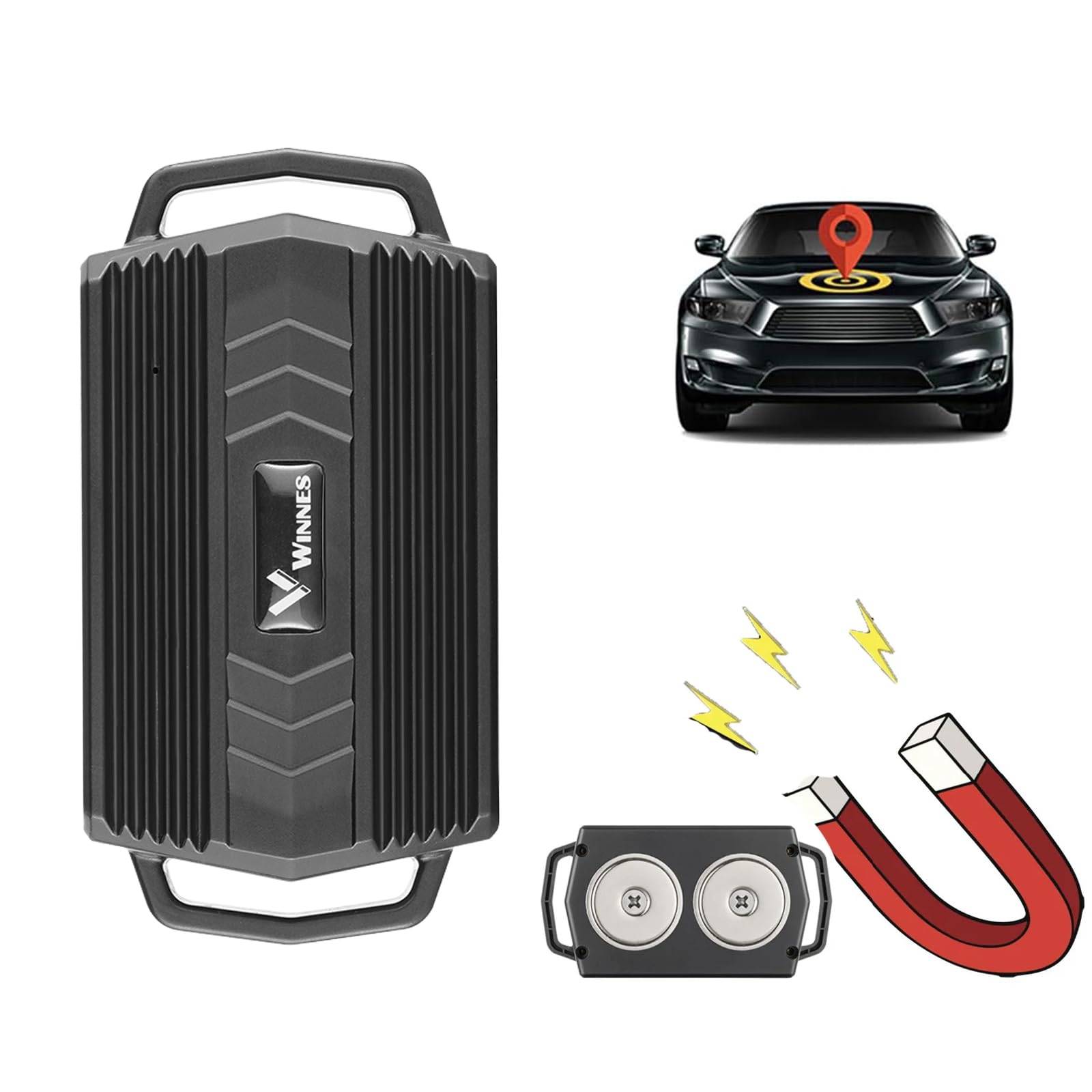 Zeerkeer Strong Magnet GPS Tracker Auto 3000mAh Tracker veicolo Sistema di monitoraggio in tempo reale, Localizzatore GPS impermeabile, Localizzatore GPS anti perso con APP gratuita per Smartphone