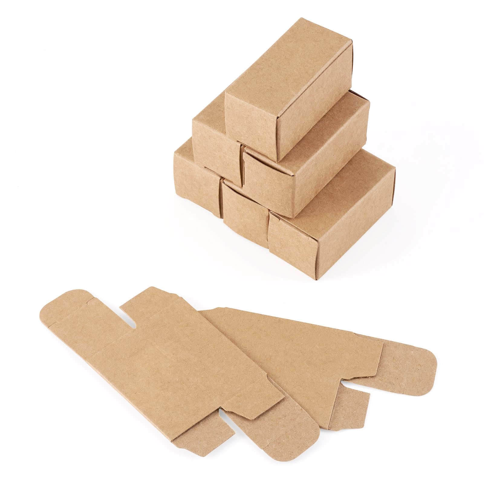 Cheriswelry 25Pcs Brown Rectangle Lipstick Cases 2.75x2.65x5.7cm Reusable Perfume Essence Oil Boxes Small Lip Balm Cardboard Boxes for Wrapping Party