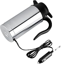 Chaleira de carro, 12V 750ml Chaleira de aquecimento de carro de aço inoxidável Chaleira elétrica de carro Chaleira de aquecimento copo Caneca de café Garrafa de água de viagem para água quente café c