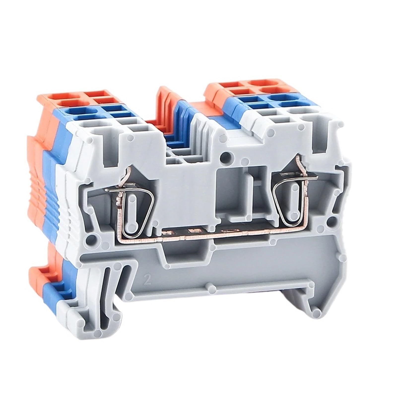 10 pz Morsettiera su guida Din ST-2.5 Ritorno Tipo a Tirare Collegamento a Molla Connettore Senza Viti Filo di Rame Conduttore 6 Colori ST2.5(Green)