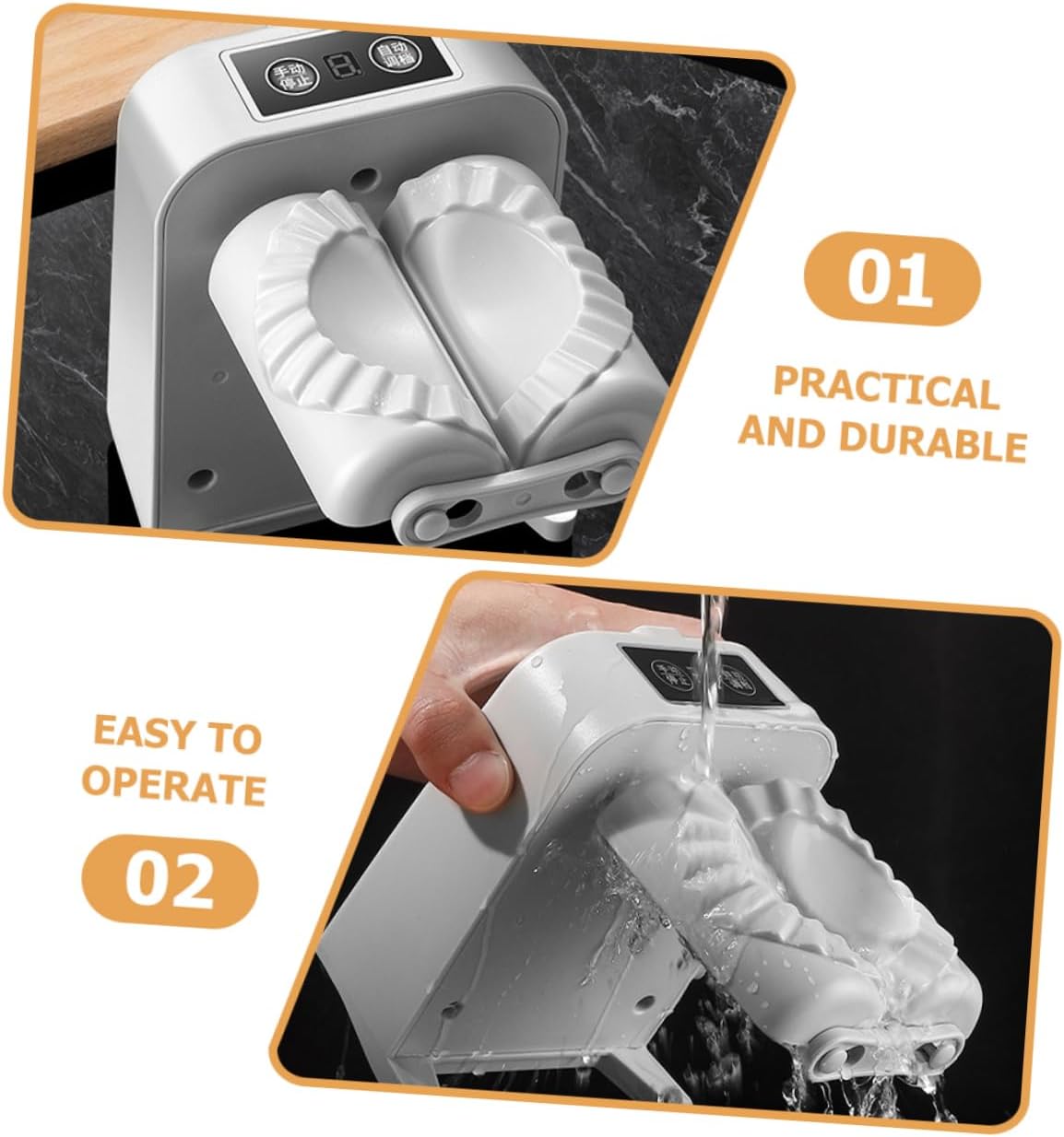 Luxshiny Electric Automatic Dumpling Maker Food-grade Kitchen Tool for Easy Wrapping Smooth Surface Compact Design for Home Use Dumplings Wontons and More