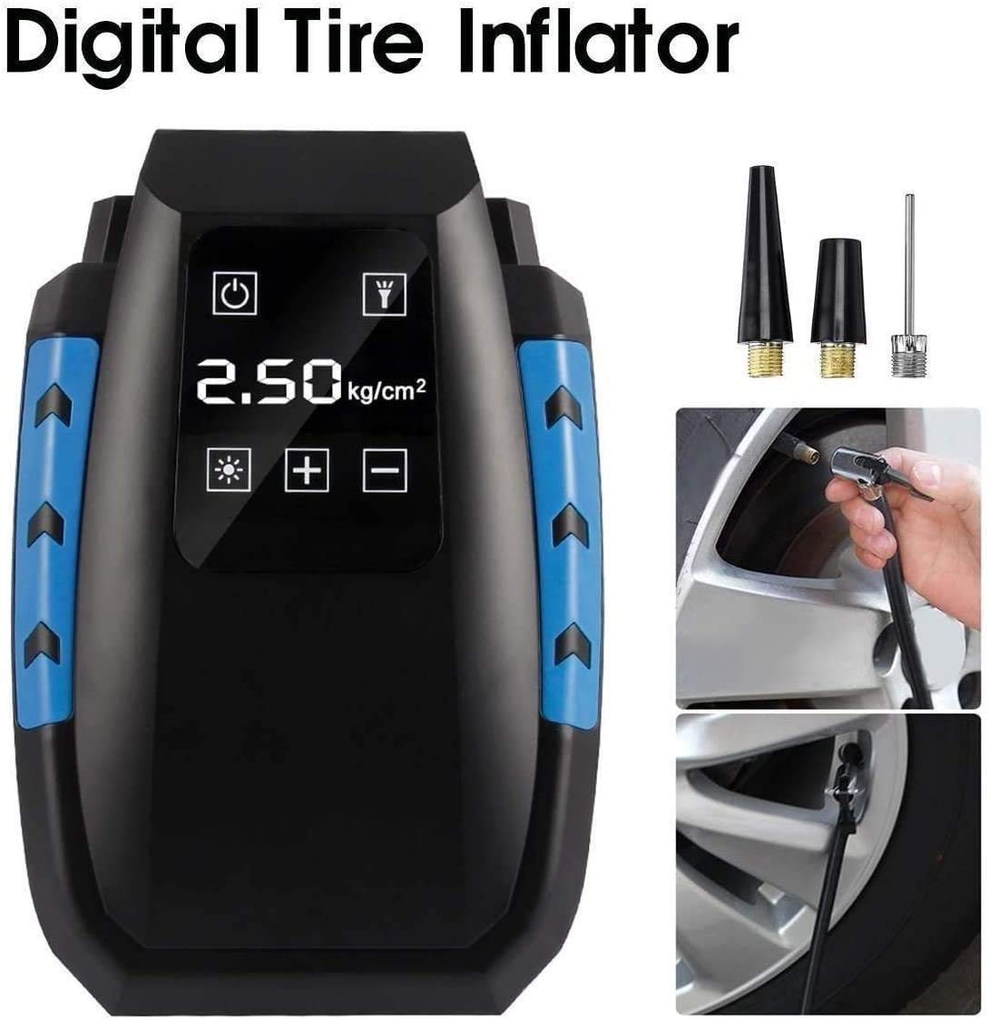 Inflador de neumáticos de compresor de Aire, Bomba de Aire Auto Touchscreen de 150PSI DC 12V para neumáticos de automóviles, Bicicletas y Otros inflables, compresor de Aire portátil con luz LED