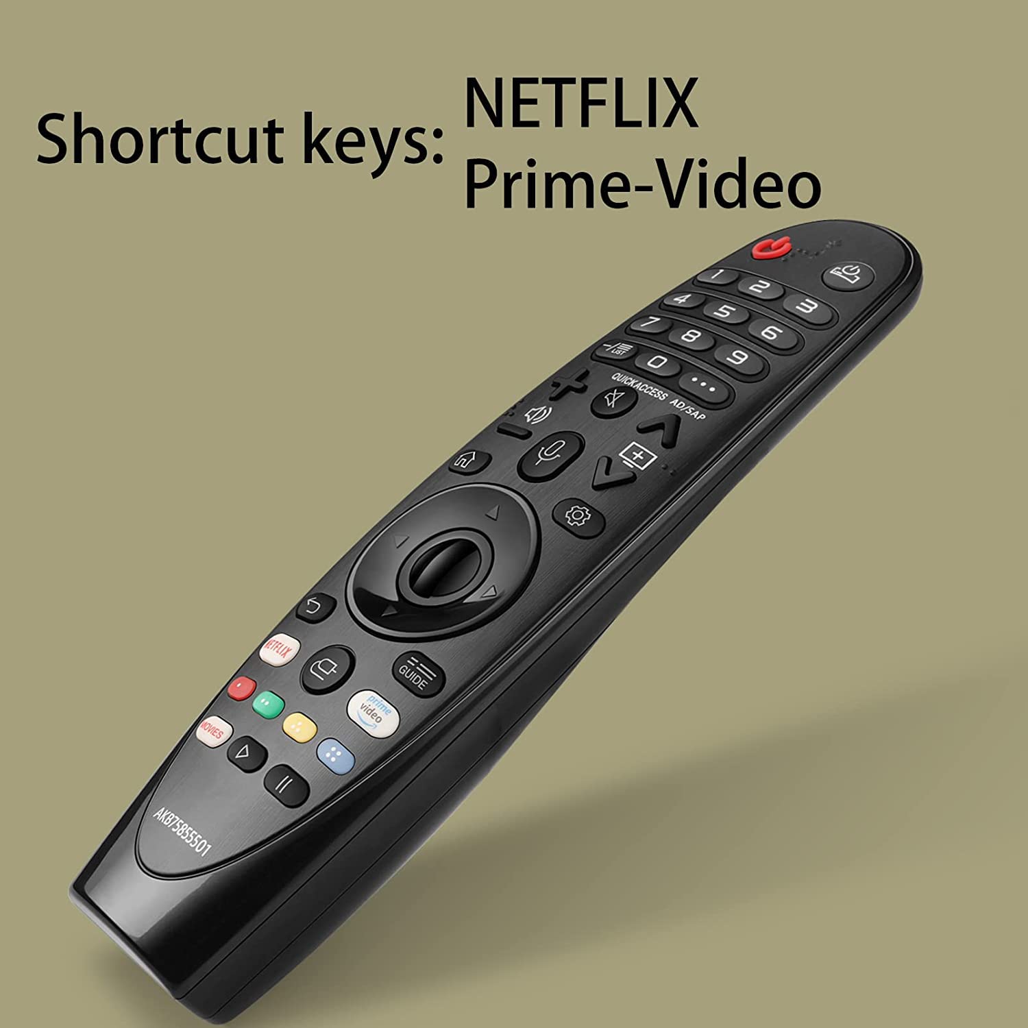 Telecomando Universale Per TV LG, Sostituto Del Magic Remote MR20GA/19BA/18BA/21GA/22GA/23GA/650A/AKB75855501 – Compatibile Con LED/HDTV/UHD/OLED/3D/4K (senza Voce E Puntatore)