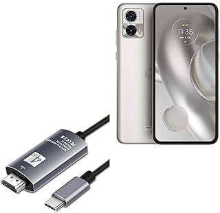 BoxWave Cable Compatible with Motorola Edge 30 Neo - SmartDisplay Cable - USB Type-C to HDMI (6 ft), USB C/HDMI Cable for Motorola Edge 30 Neo - Jet Black