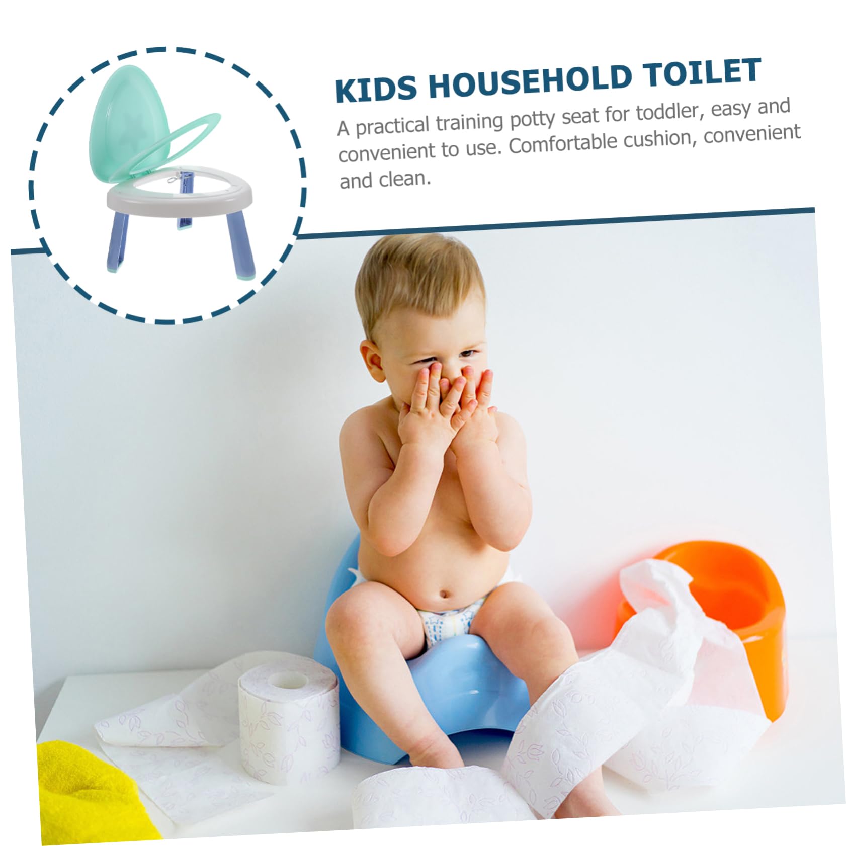 UKCOCO Orinal Plegable Portátil para Asiento de Entrenamiento Antideslizante con Bloqueo de Patas Ligero y para y Uso Casa o Coche Incluye Cojín Acolchado Verde