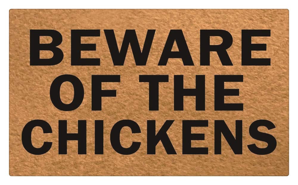 Modern Indoor/Outdoor Easy Clean Entry Way Doormat for Patio,Front Door,All Weather Exterior Doors,Beware of The Chickens 30X18 Inch