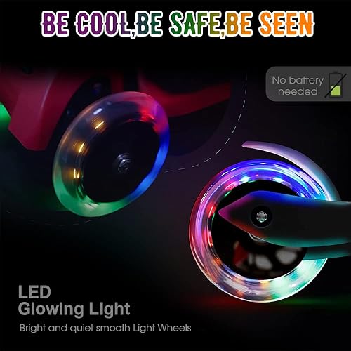 Miniatura 6 de Piezas de scooter de 3.937 in iluminadas - Par de reemplazo de scooter brillante de 3.937 in - Cojinete liso instalado  Accesorios de scooter de