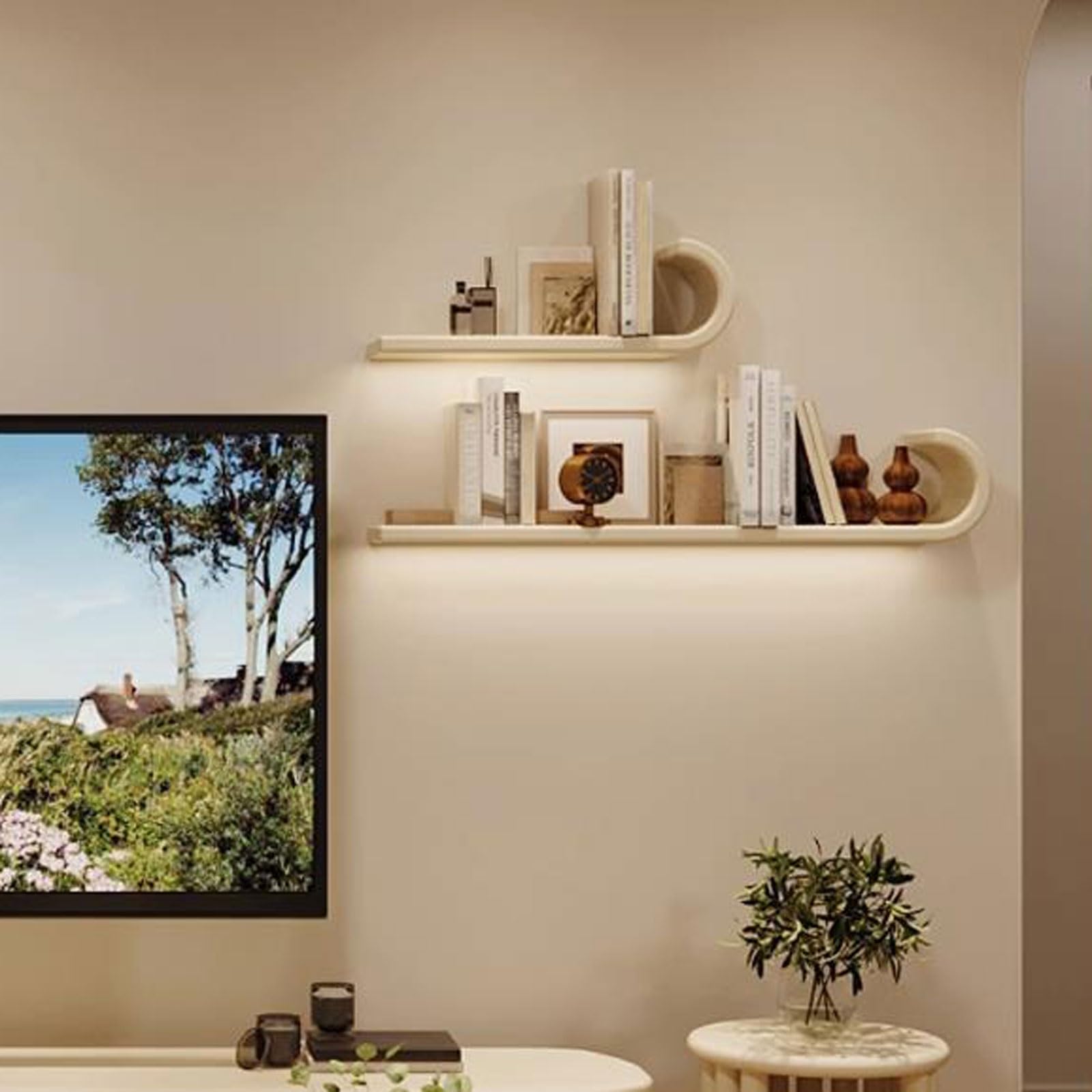 Mensola galleggiante Mensole sospese da parete, mensole esposizione a for camera letto, soggiorno, libreria sospesa, moderne for organizzazione cucina, bagno sospeso, montate a(60 * 20CM)