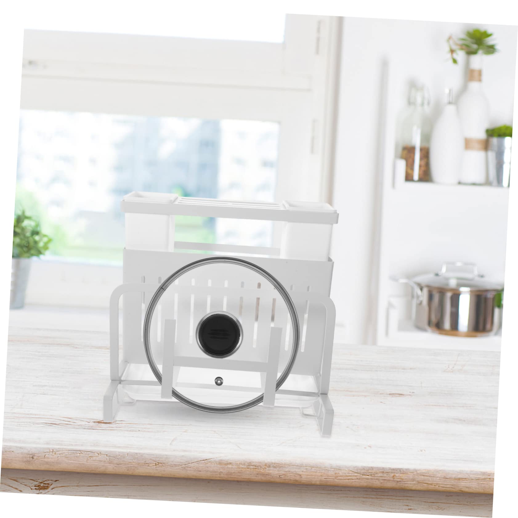 OUNONA Multi Functional Kitchen Utensil Holder Cutter Storage Rack for Counters Cabinets Pantries High Definition Transparent Design for Easy Access and Fast Drying