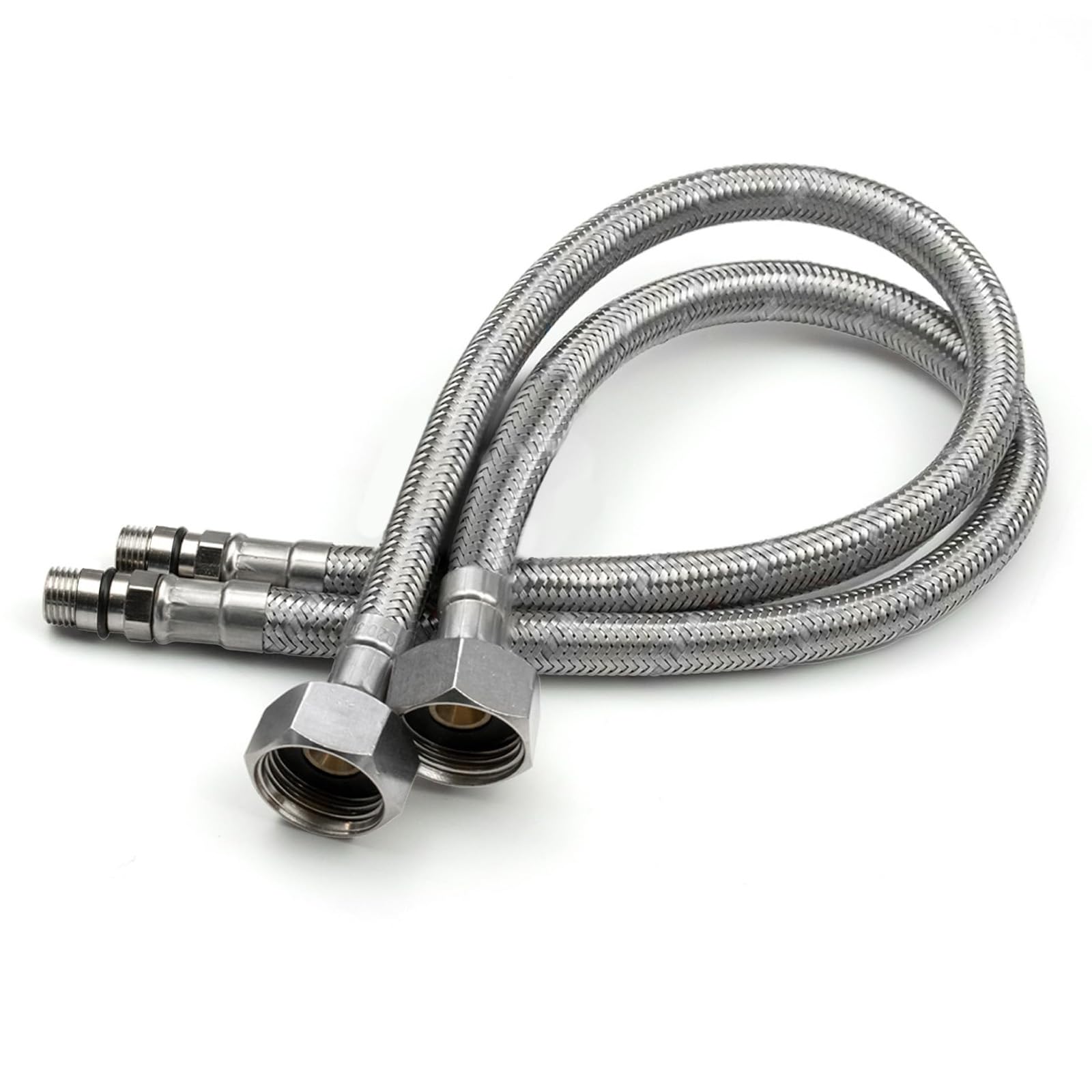 Nes Home 350mm Pair of G 1/2" BSP Kitchen or Basin Mixer Flexible Pipe Tails M10